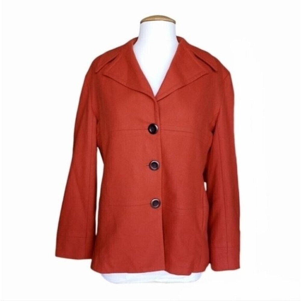 Isda & Co Vintage Burnt Orange Wool Blend Blazer Jacket Women's Size S